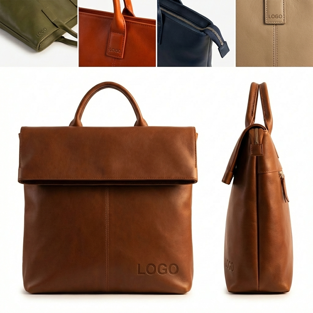 LuxeLeather Tote: Structured Bag for Work & Travel